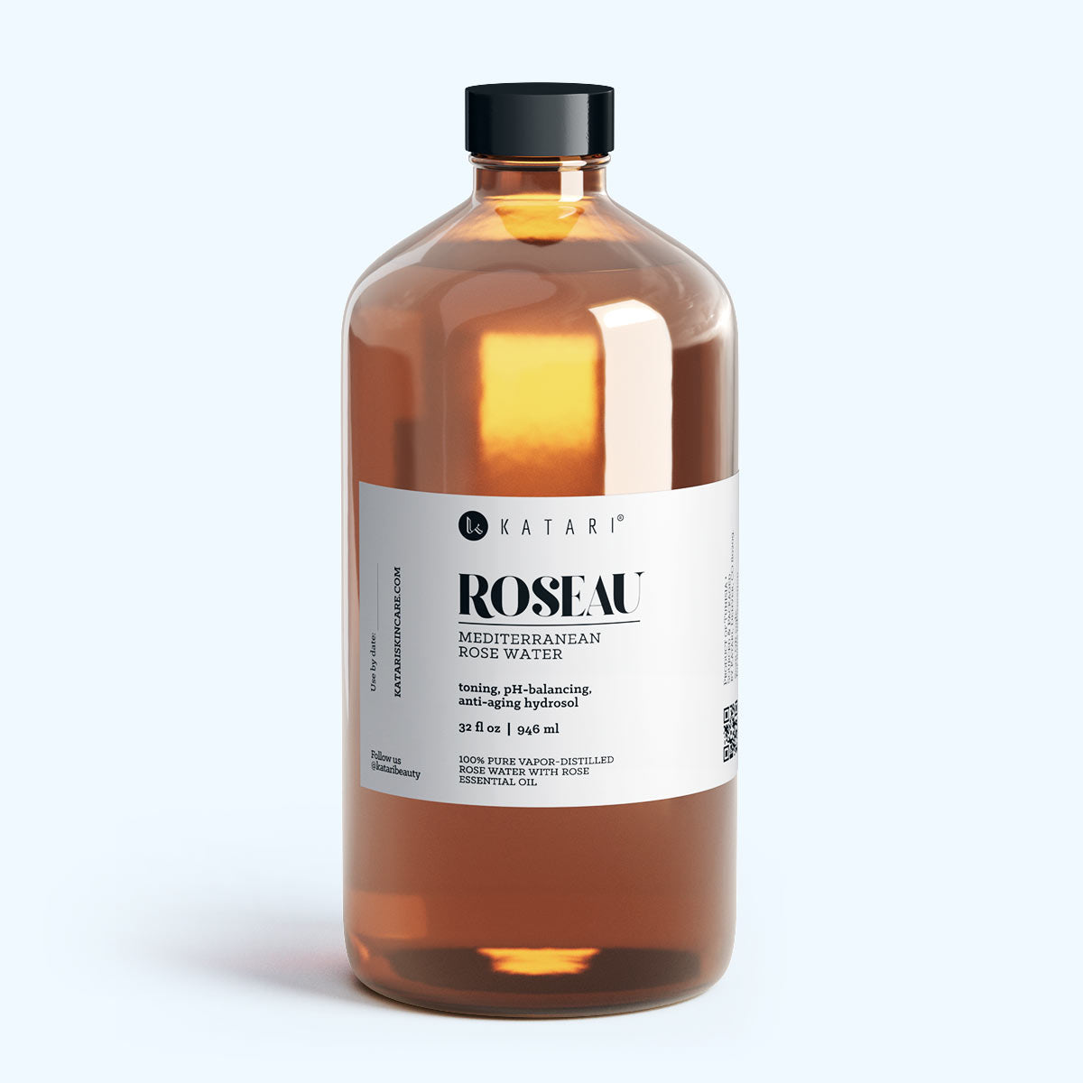 Toner d’eau de rose | 100% pure première distillation rose hydrosol w/rose huile essentielle - Roseau