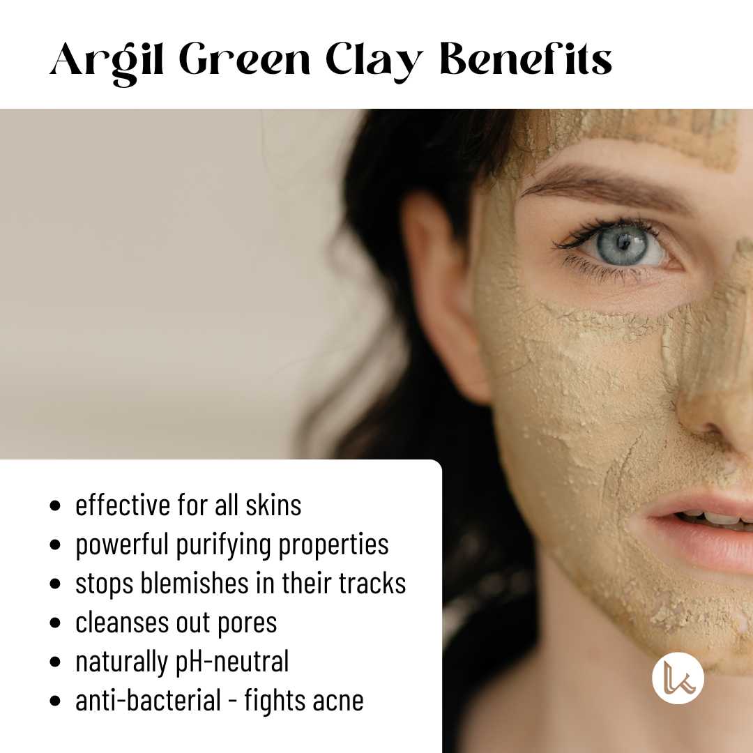 Rare Tunisian Green Clay Masque | 100% pure, hypoallergenic, deep cleansing - Argil