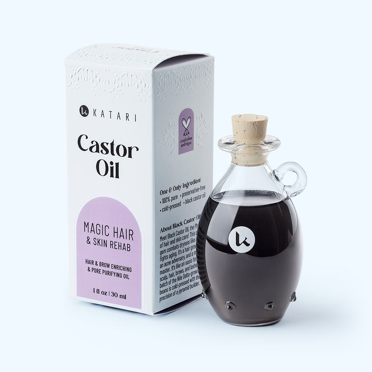 Huile de ricin noire | Huile hydratante 100% pure et pressée à froid pour cheveux et sourcils