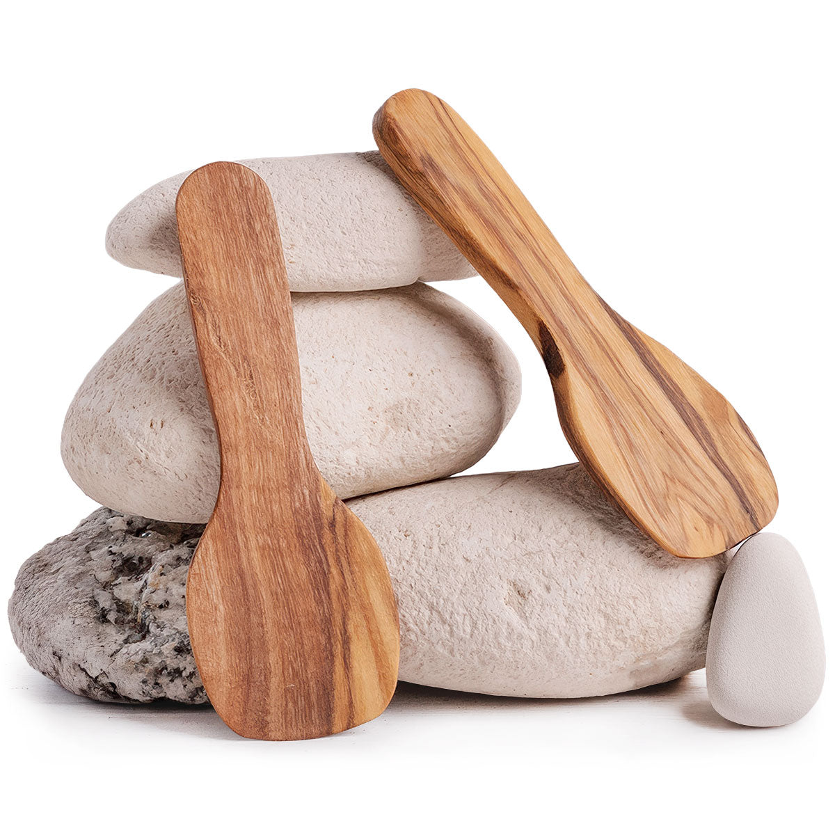 Spatule de mélange et de cire Spatitula durable à la main durable de l'olivewood - 2'5 "de long