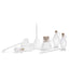 8pc handblown apothecary frosted glass set on a white background