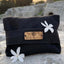 Handmade linen makeup bag "Katari Beauty" (front side)