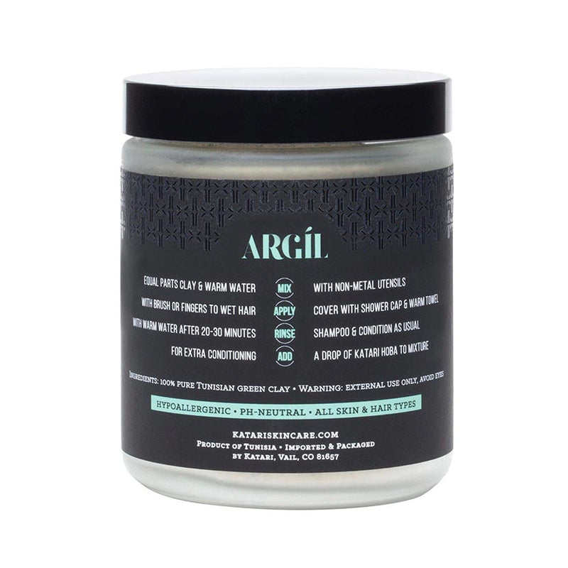 Mediterranean regenerative hair masque "Argil" in glass jar w/plastic cap 8 oz / 226 g (back side)