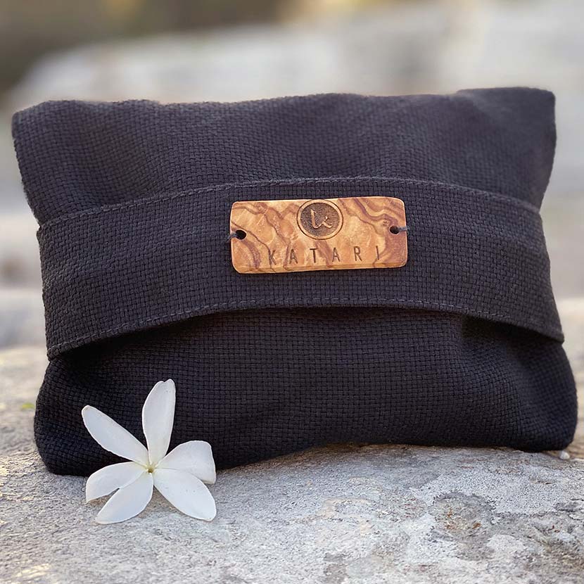 Handmade linen makeup bag 