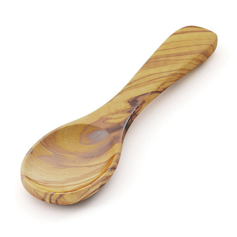 Cuillère à mélanger, à mesurer ou à manger sculptée à la main de manière durable en bois d'olivier (3.5