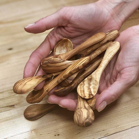 Mixing, measuring, or eating spoons sustainably handcarved out of olivewood - 3.5